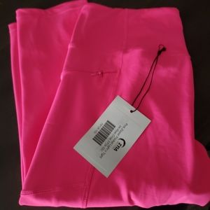zyia neon pink crop leggings